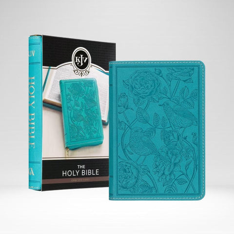 KJV Compact Teal Bible LS Zipper