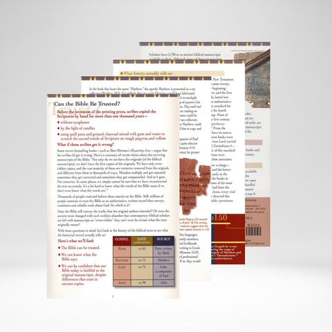 Why Trust The Bible? Pamphlet: Answers To The New Critics