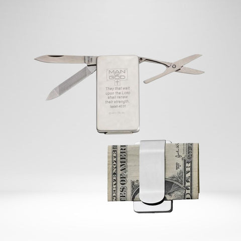Money Clip/Multi-Tool Man Of God Isaiah 40:31