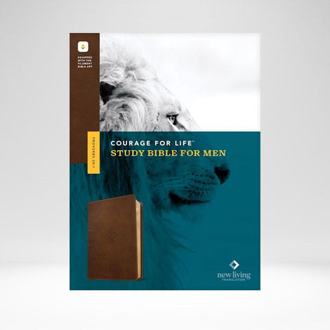 NLT Courage For Life Study Bible for Men Filament Brown Leatherlike