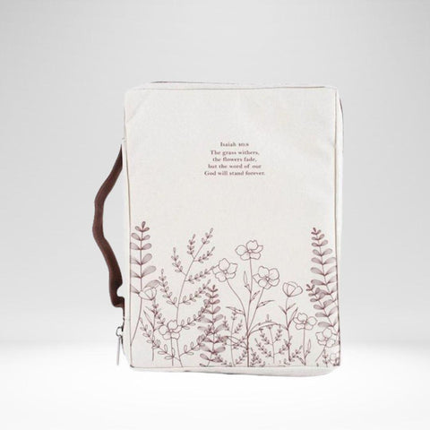Bible Case Isaiah 40:8 Tan/Brown (L)