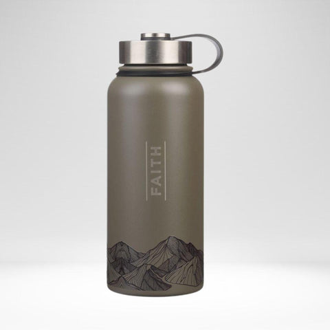 Water Bottle Faith Mountain Stainless Steel (32 Oz)