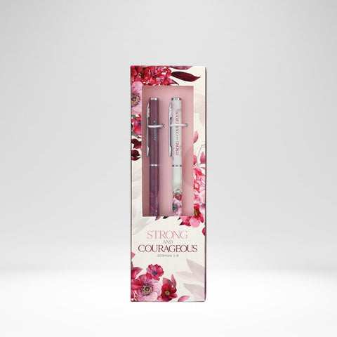 Pen Set Strong & Courageous (Set Of 2)
