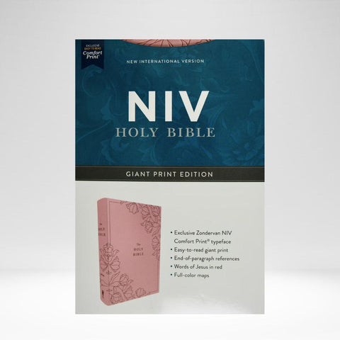 NIV Holy Bible Giant Print Pink Leathersoft