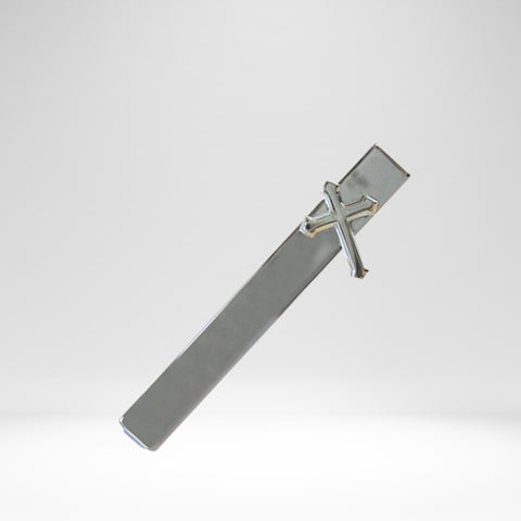 Tie Bar-Cross W/Gift Box-Silver