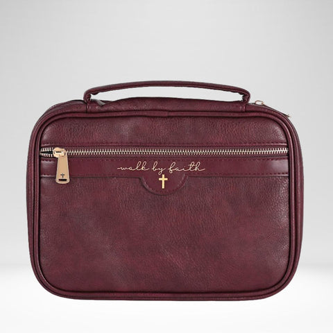 Bible Case Walk By Faith Burgundy (XL)
