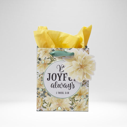 Gift Bag-Be Joyful Always W/Tag & Tissue-Extra Small
