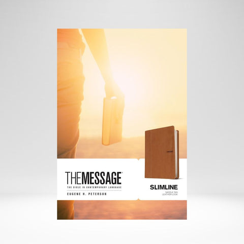 Message The Bible Slimline Saddle Brown Leatherlook