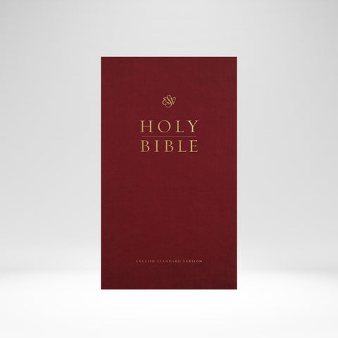 ESV Large Print Church Bible-Burgundy Hardcover