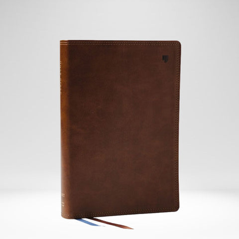 NET Reference Bible Thinline Large Print Brown Leathersoft
