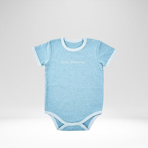 Baby Shirt Little Blessing (0-3 Mths) Cream/Blue