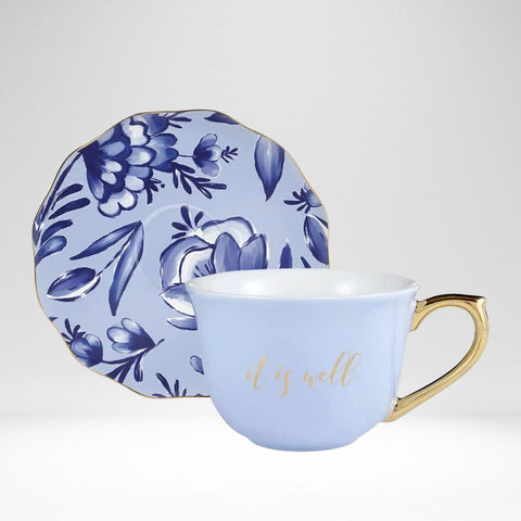 Tea Cup & Saucer Set It Is Well (5 Oz)