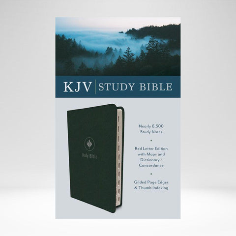 KJV Study Bible Thumb Index Evergreen Imitation Leather