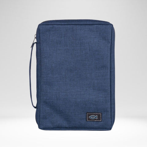 Bible Case Polyester Canvas Fish Navy (S)