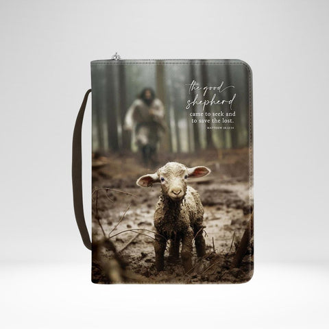 Bible Case The Good Shepherd Matt. 18:12-14 Brown Canvas (M)