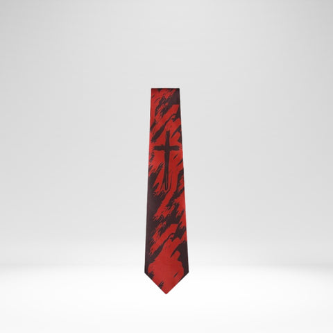 Tie-Cross-Polyester-Red