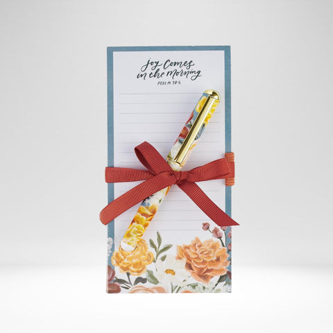 MAGNETIC NOTEPAD W/ PEN JOY COMES IN THE MORNING