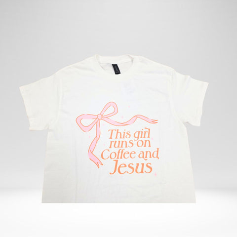 This Girl Runs on Coffee and Jesus T-Shirt