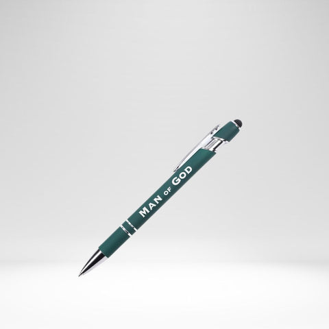 Soft Touch Gift Pen Man Of God Green