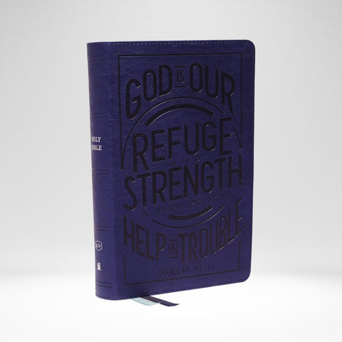 KJV Reference Bible Personal Size Verse Art Blue Leathersoft