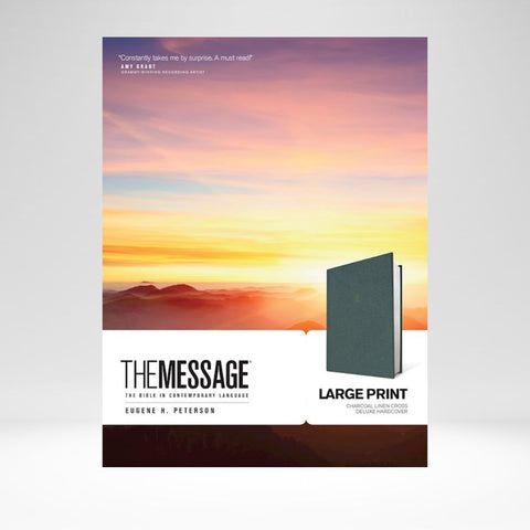 Message The Bible Large Print Charcoal HB