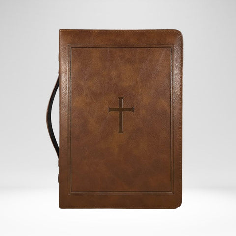 Bible Case Classic Cross Brown Leatherlike (XL)