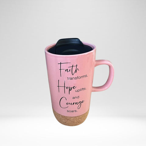 Mug Travel Faith Transforms W/Plastic Lid (16 Oz)