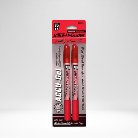 Highlighter Accu-Gel Hi-Glider Red Set of 2