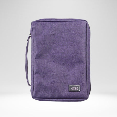 Bible Case Fish Purple Canvas (S)