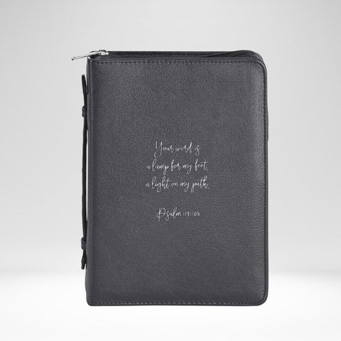 Bible Cover XL Black  - Your Word Is A Lamp